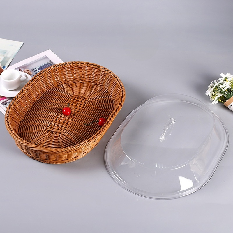 Cesta de pan de imitación de mimbre y escurridor de verduras