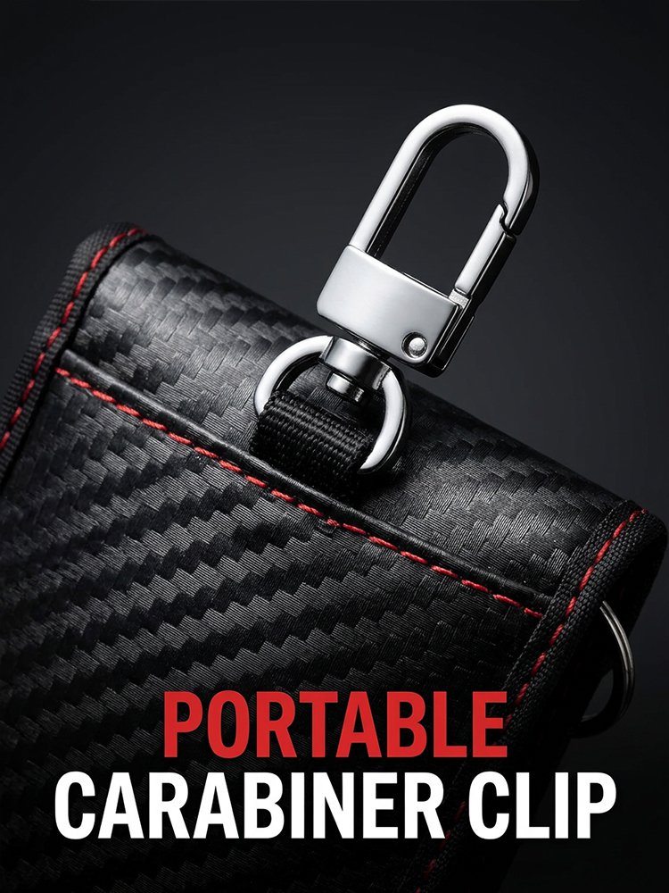 Carbon Fiber Car Key Signal Blocker Box - Anti-Theft Protection