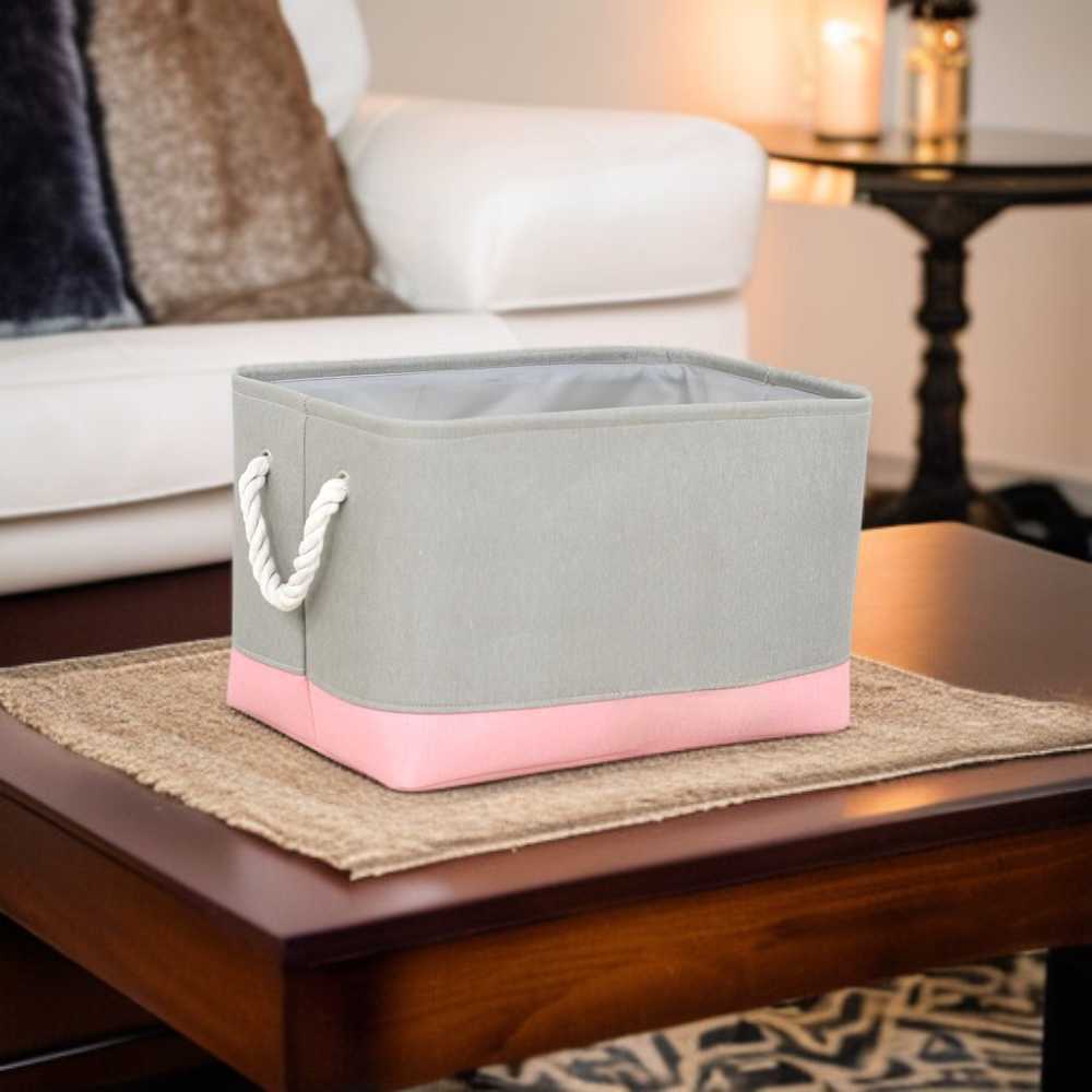 持ち手が付いた収納かごのアップ画像