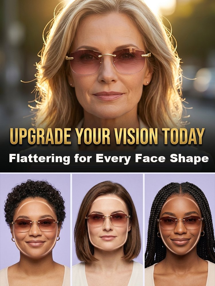 Frameless Rimless Bifocal Sunglasses