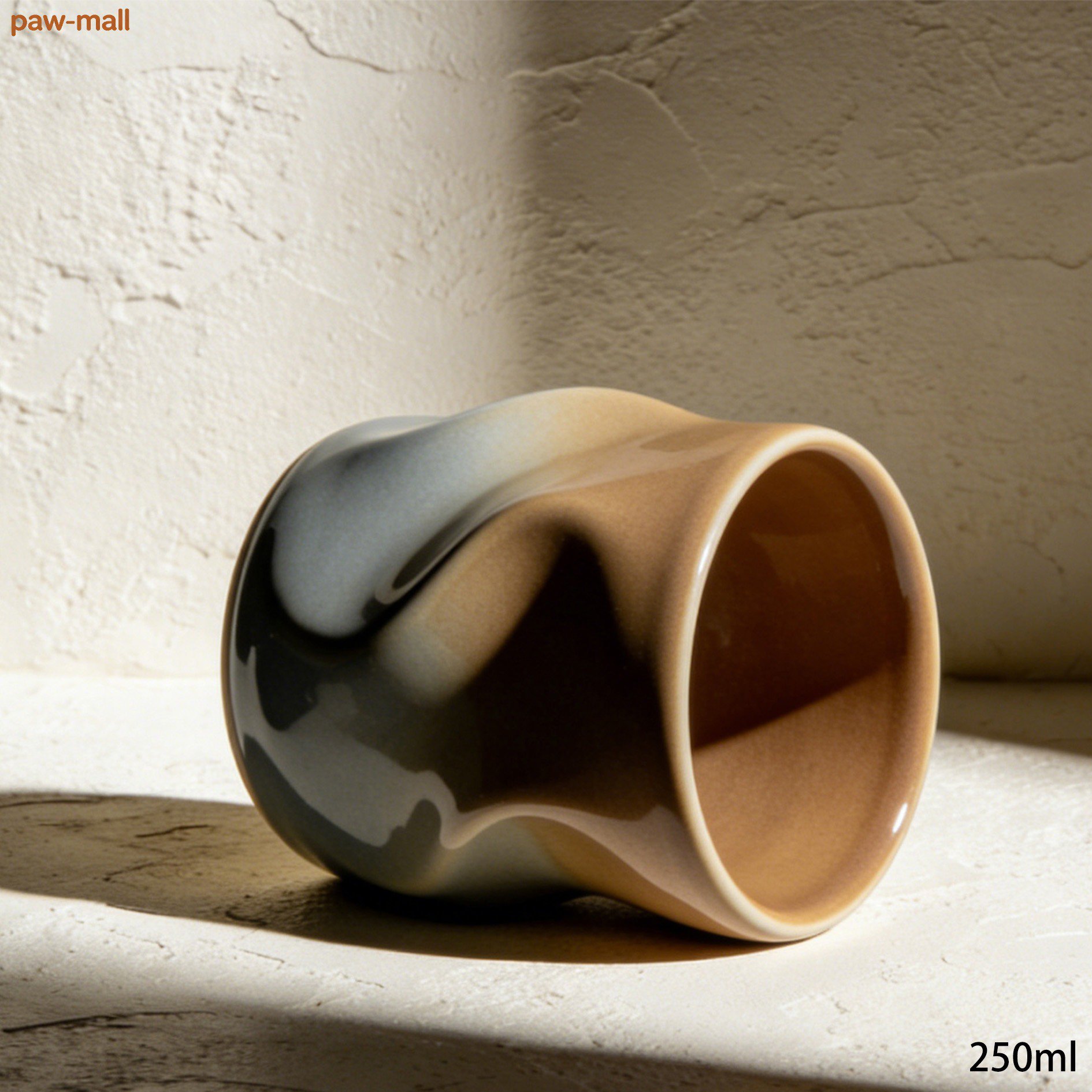 Elegant white ceramic mug on kitchen table