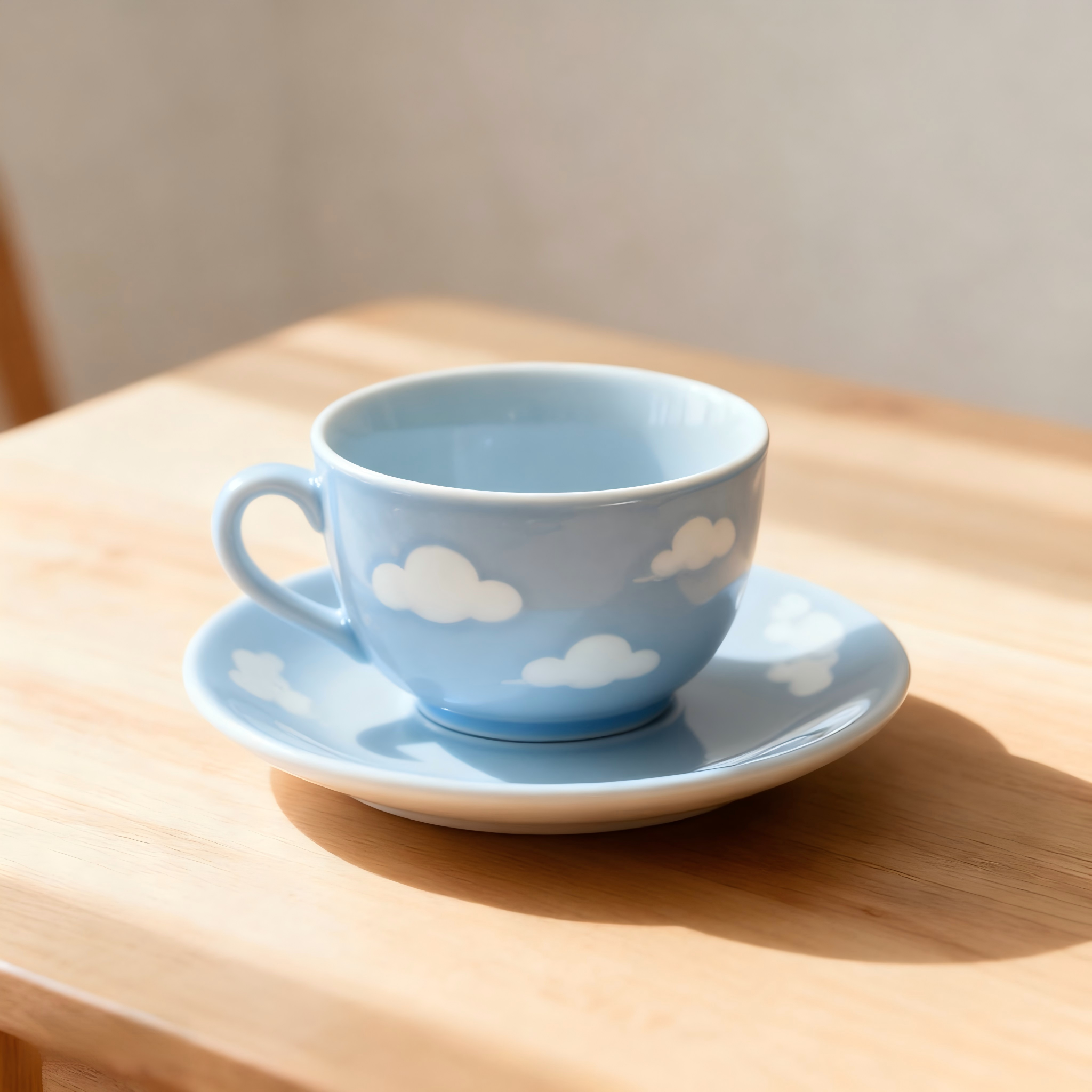 파란색 도자기 식기 세트