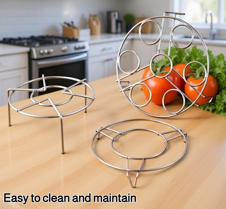 Stainless steel egg steamer on kitchen countertop