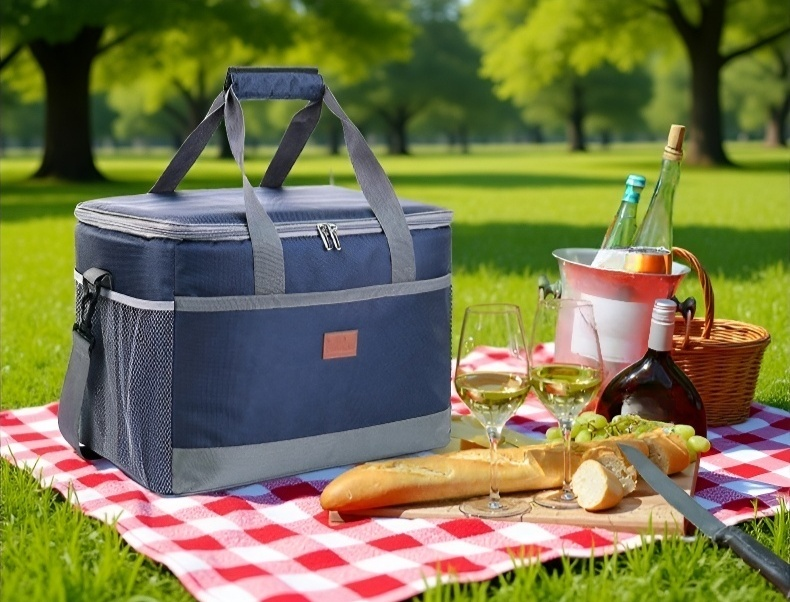 Easy-to-carry car cooler bag with sturdy handles