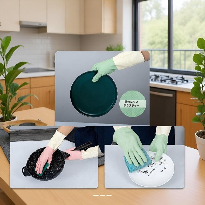 キッチン用シリコンゴム手袋 家庭用食器洗い手袋
