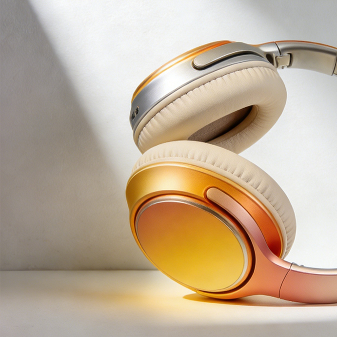 Detalle de los auriculares con almohadillas cómodas