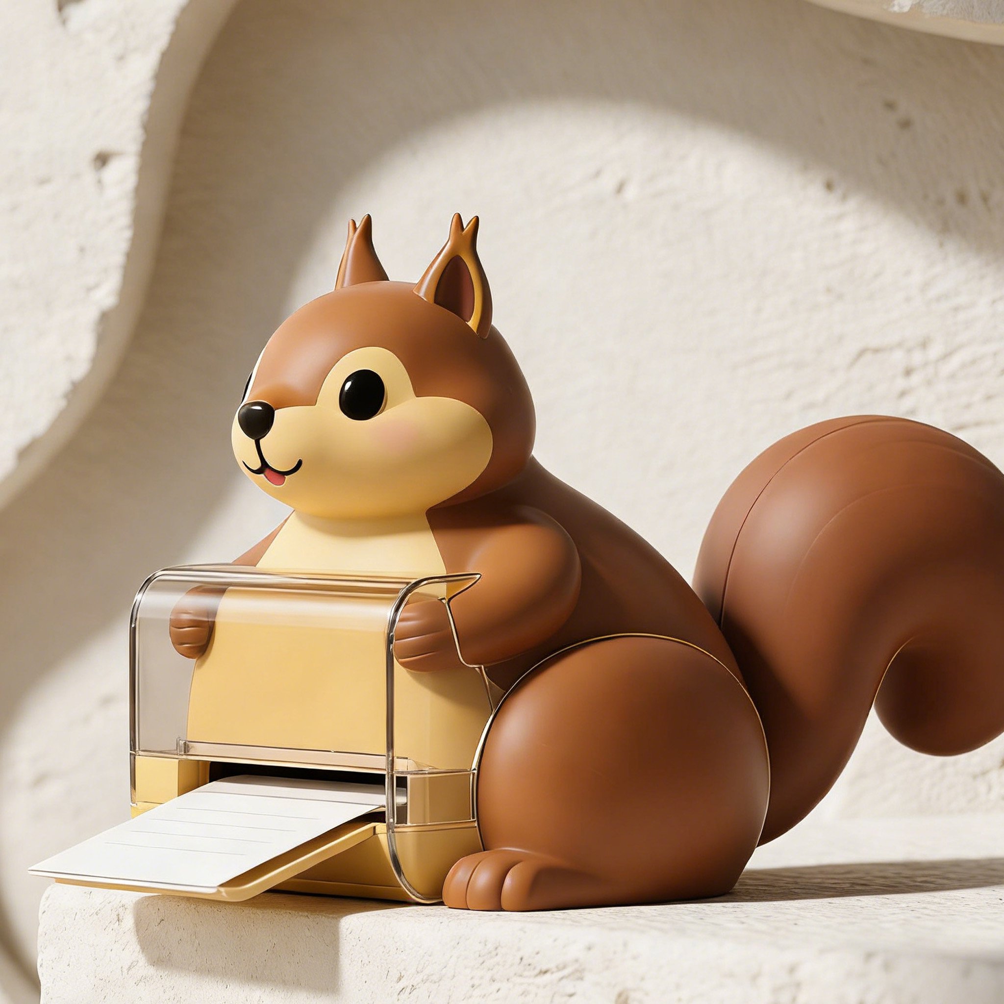 เครื่องจ่ายกระดาษโน้ตพลาสติกรูปกระรอก ดีไซน์น่ารัก