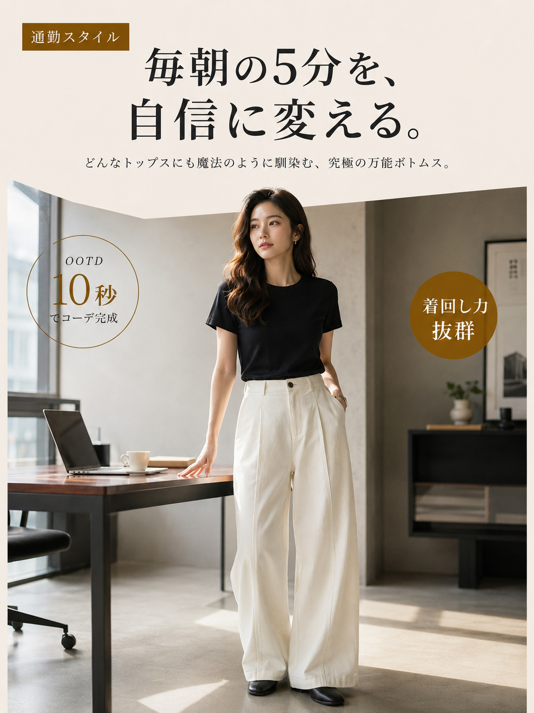 NEW！レディースゆったり細見えカジュアルパンツ