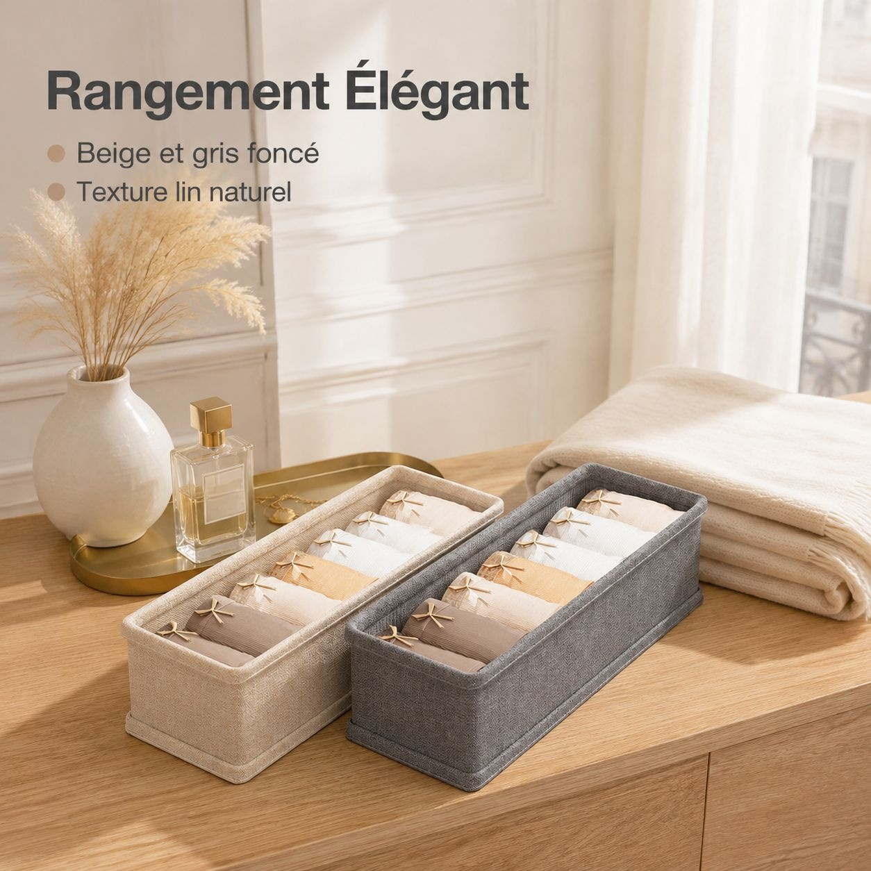 Boîte de rangement compartimentée pour sous-vêtements