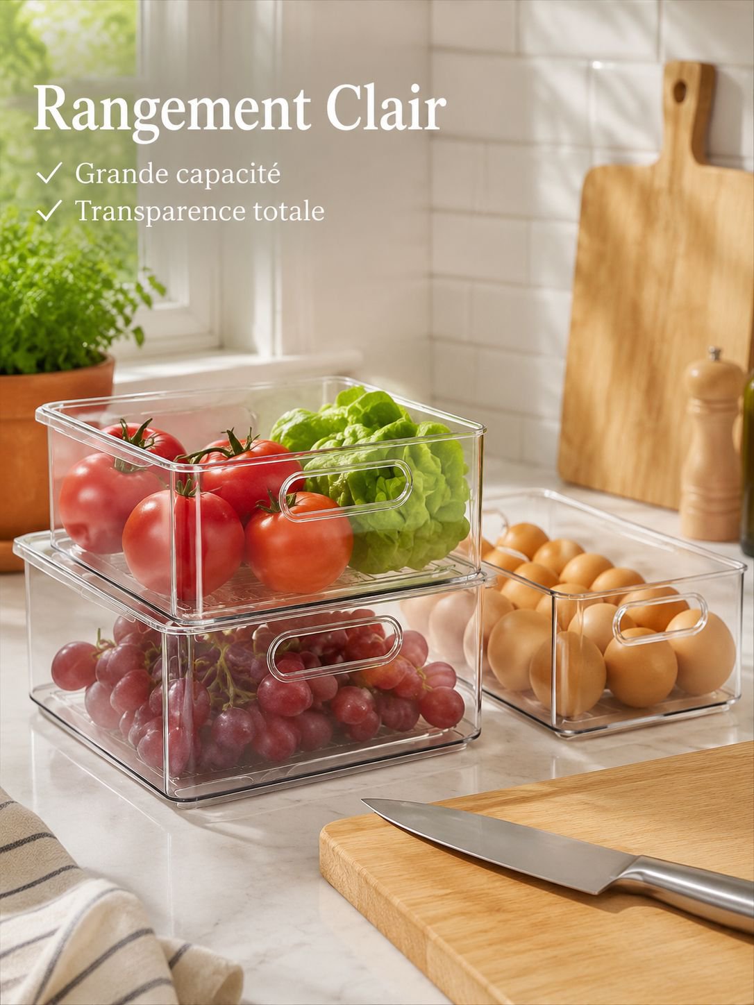 Organisateur multifonction pour réfrigérateur, boîte de rangement pour œufs, fruits et légumes
