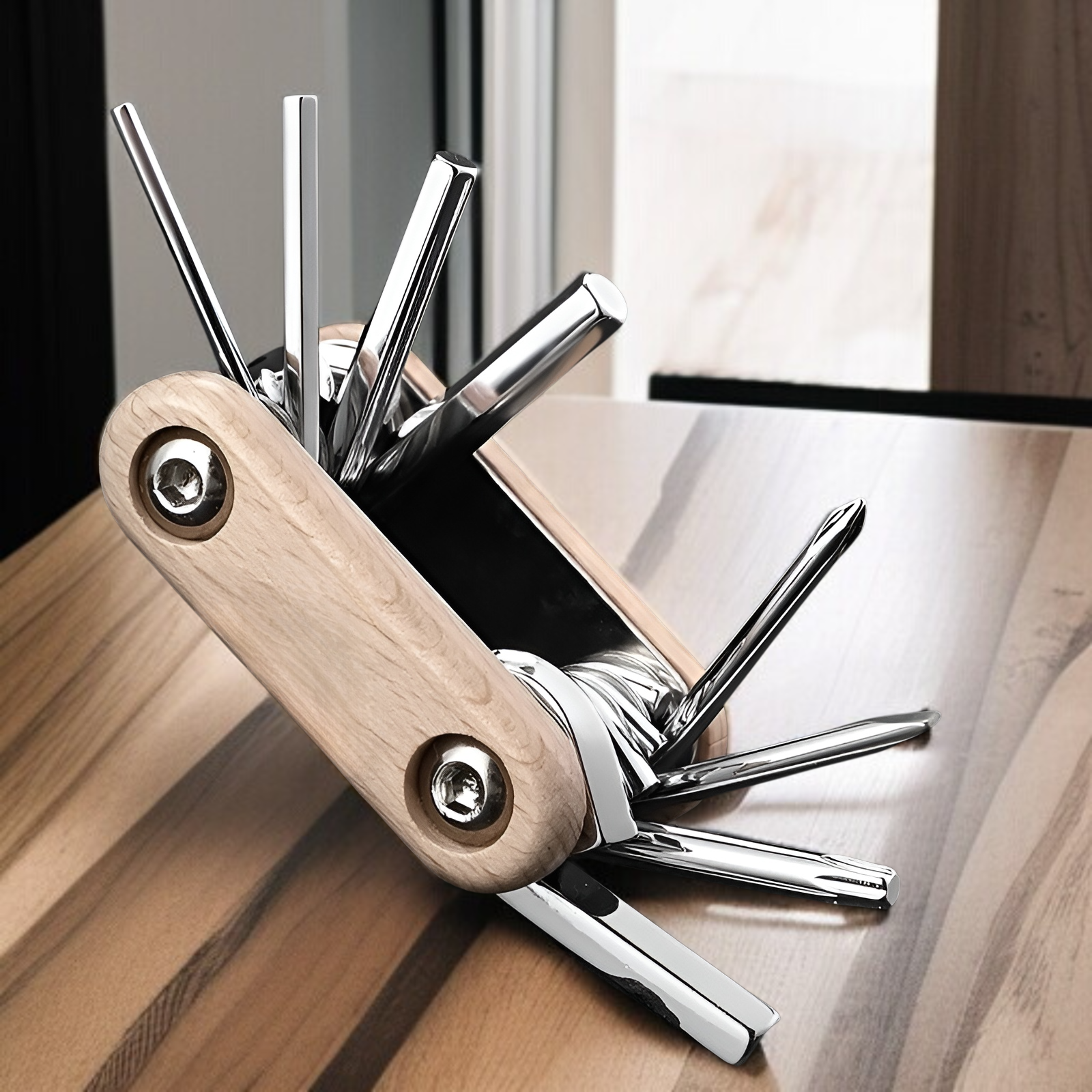 国境を越えた自転車ツールミニ折りたたみツール8-in-1折りたたみドライバー多機能折りたたみ修理ツール