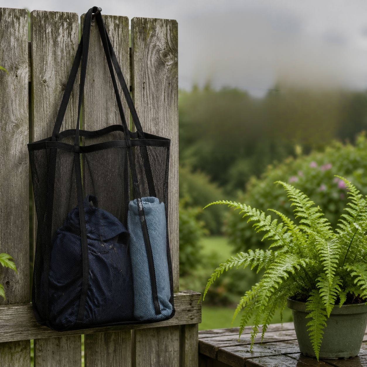 Durable Mesh Beach Tote Bag with Reinforced Handles