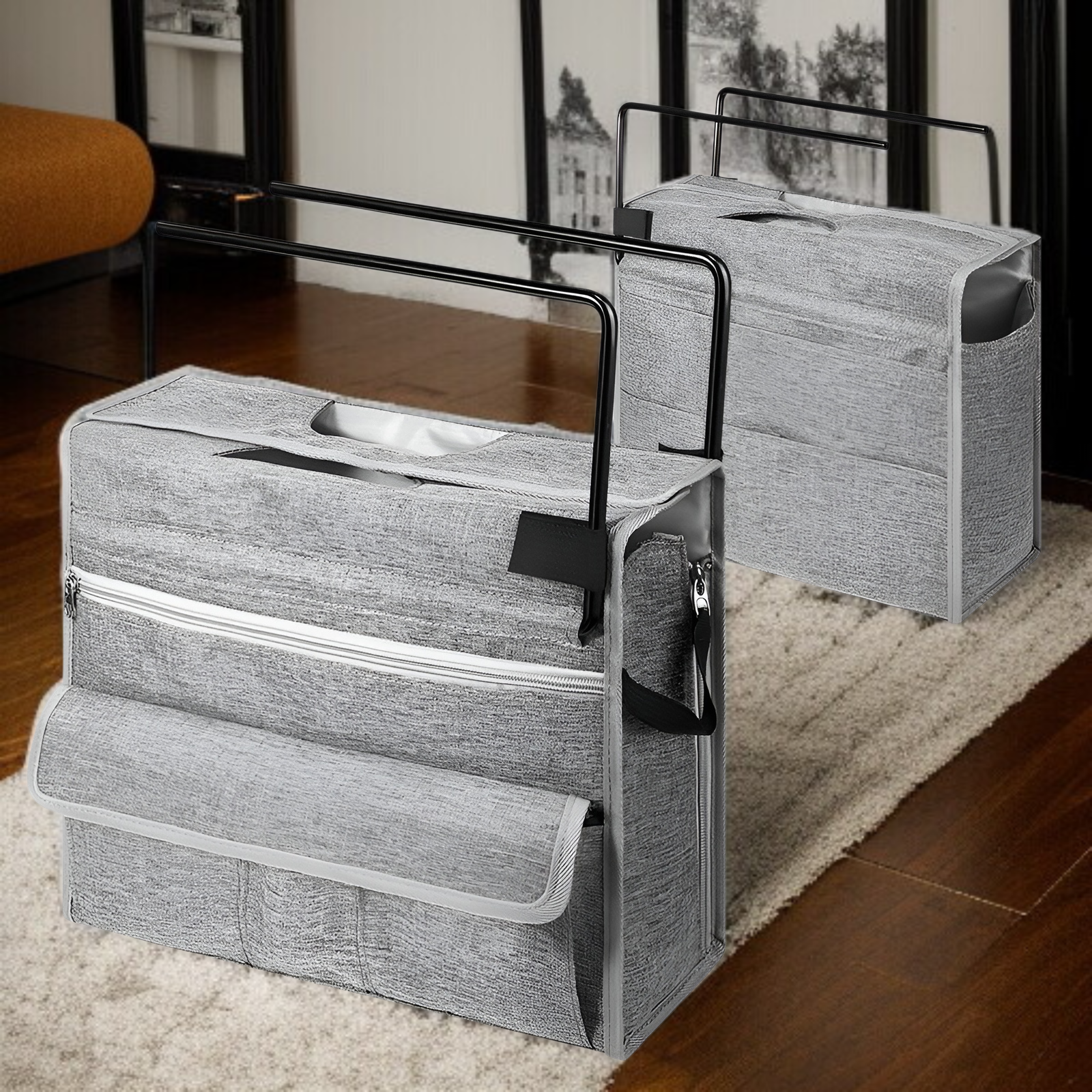 デスクトップ吊り下げ収納バッグ 雑誌・書類収納バッグ オフィスサイド収納バッグ