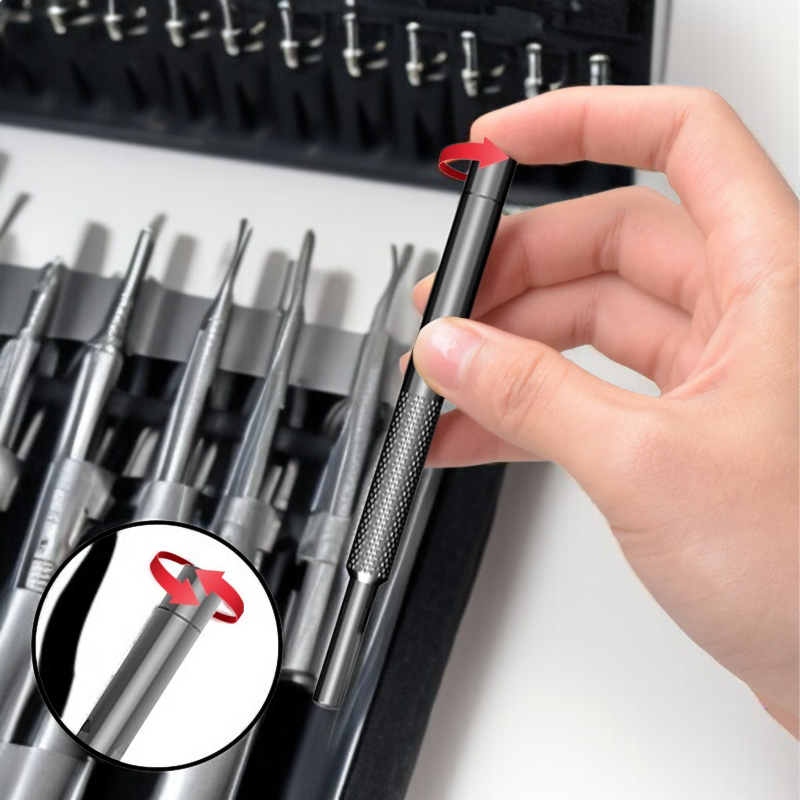 Kompaktes Multifunktions-Schraubendreher-Set mit magnetischem Edelstahl-Organizer