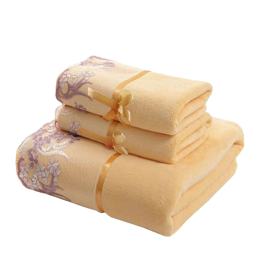 Soft Absorbent Embroidered Towel Set