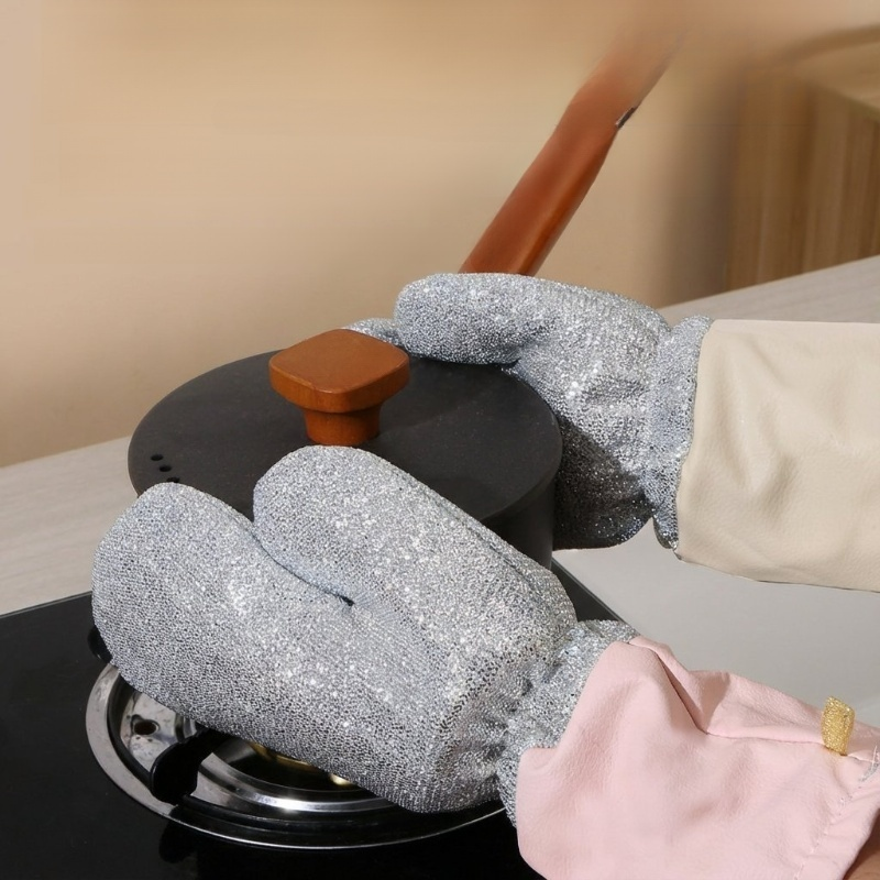  Waterproof Heat-Resistant Extended Steel Mesh Gloves