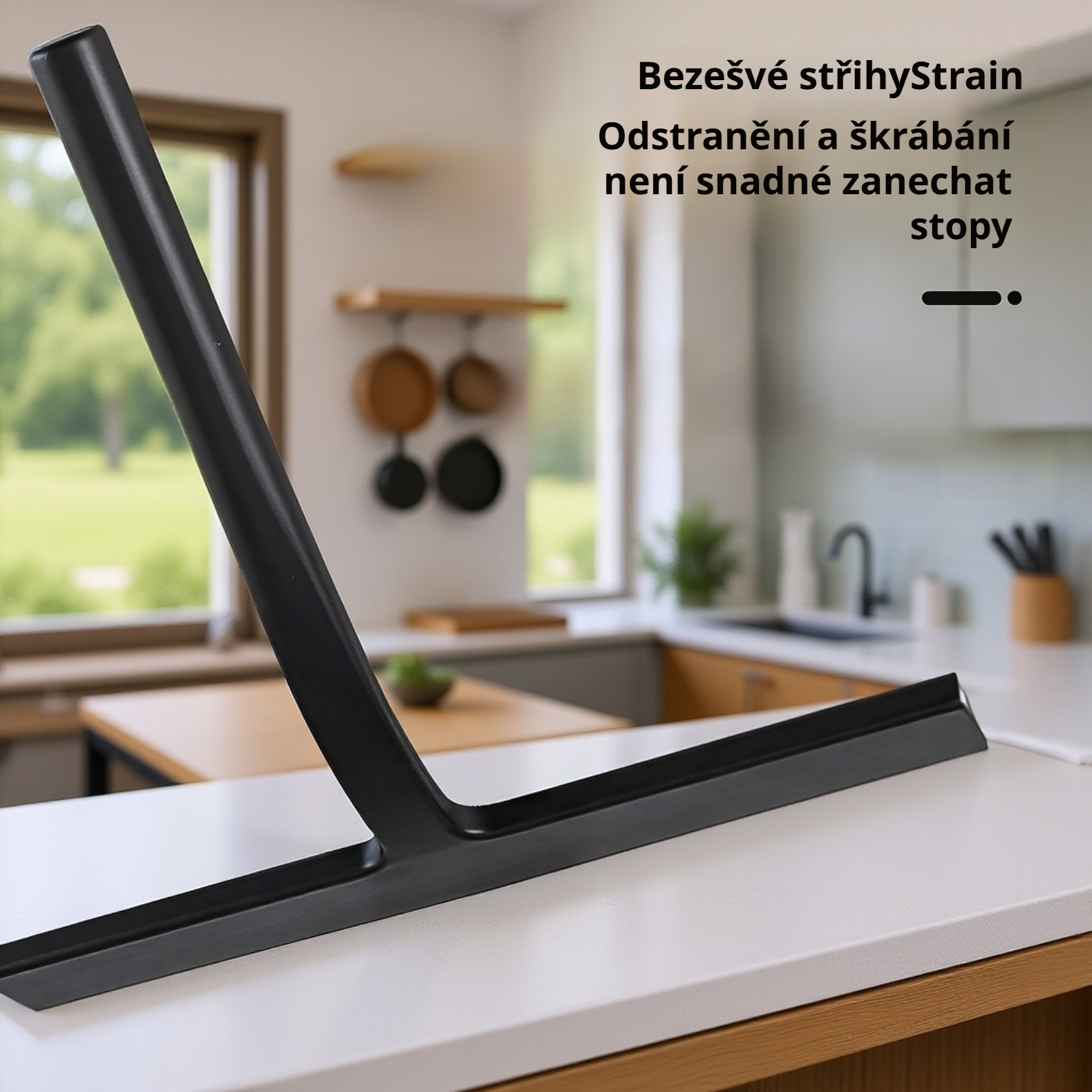 Stěrka z silikonového materiálu na sprchové dveře a sklo v koupelně