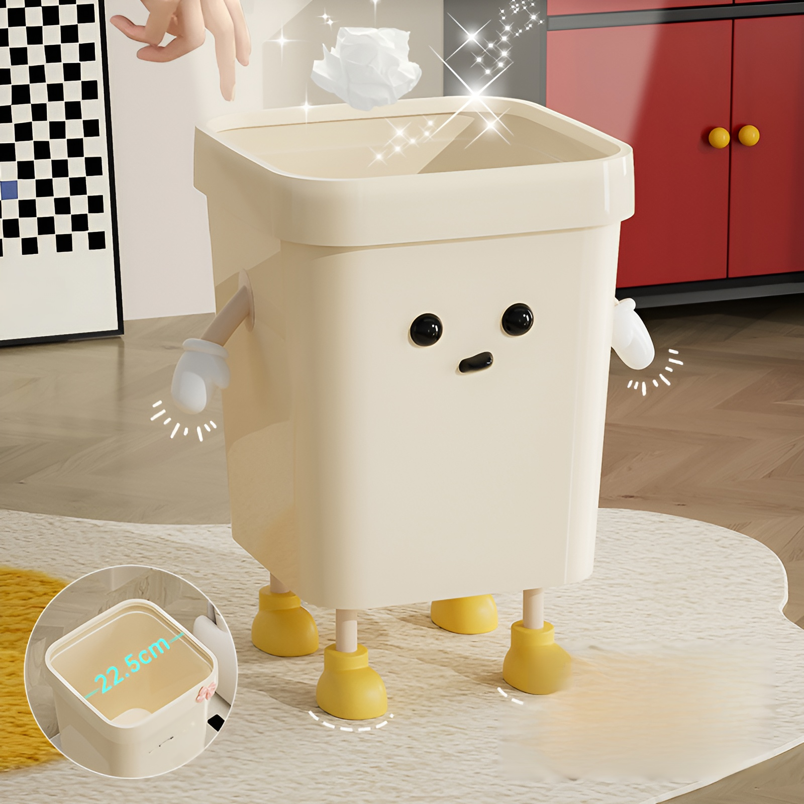 Cartoon Style High-End Trash Bin for Multiple Scenes