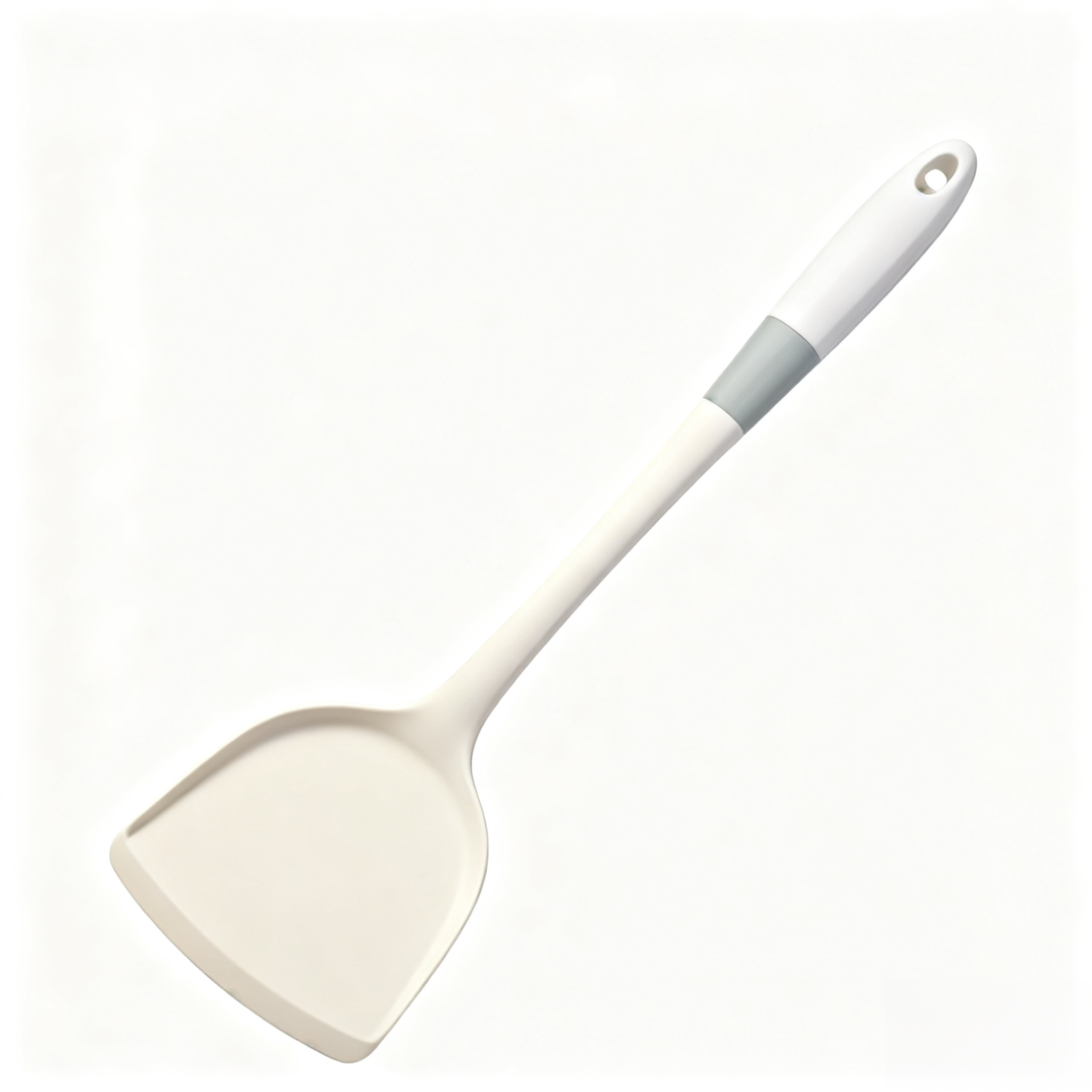 ไม้พายซิลิโคนสีเทาขาว สำหรับกระทะเทฟล่อนและใช้ในครัวเรือน
