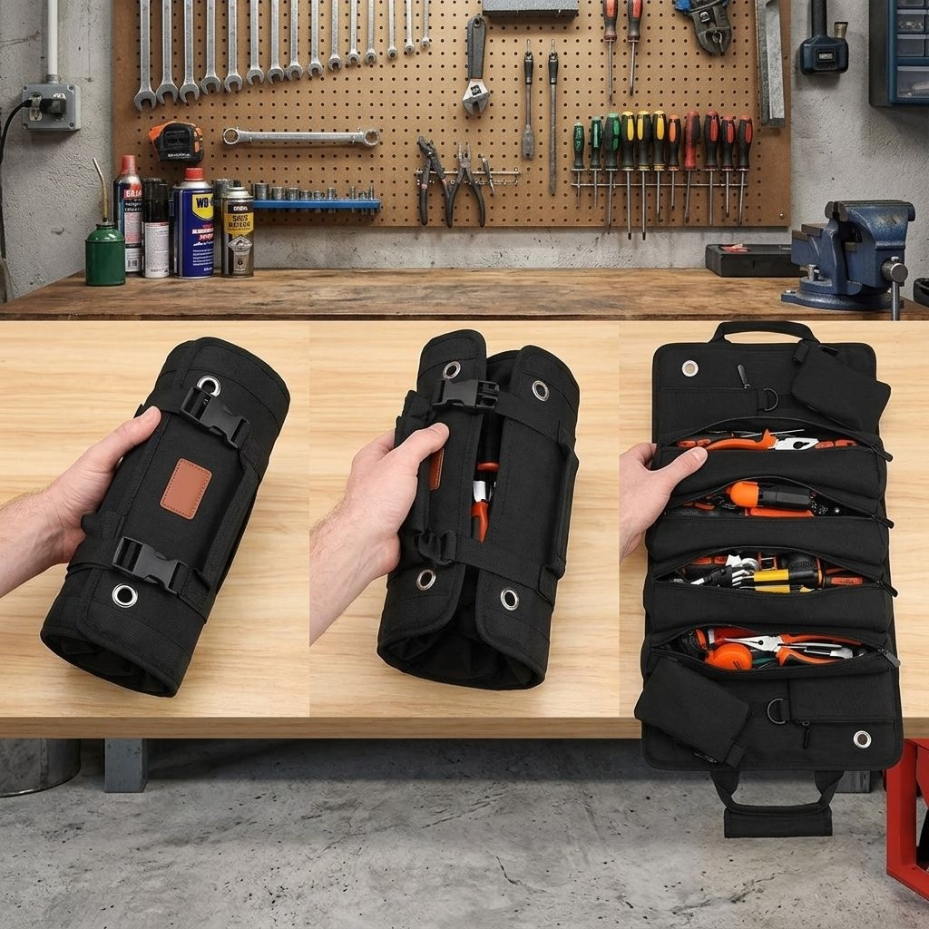 多機能ハンドヘルドロール式ハードウェアツール収納バッグ