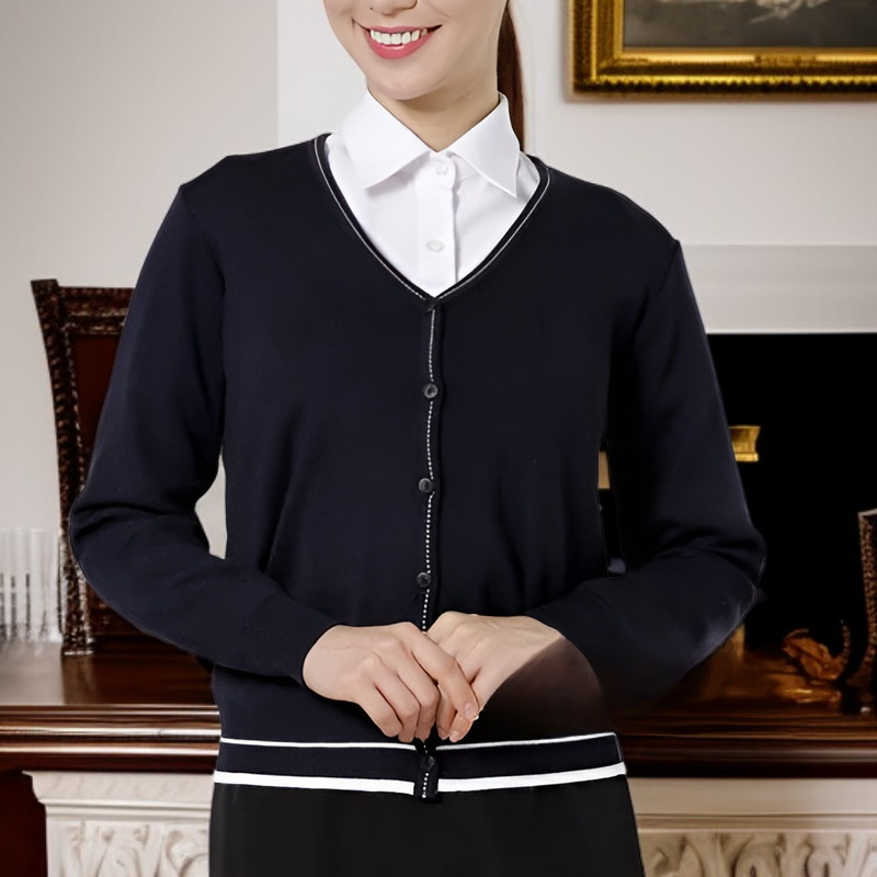 看護師専用裏起毛ニットカーディガン（ダークブルー）