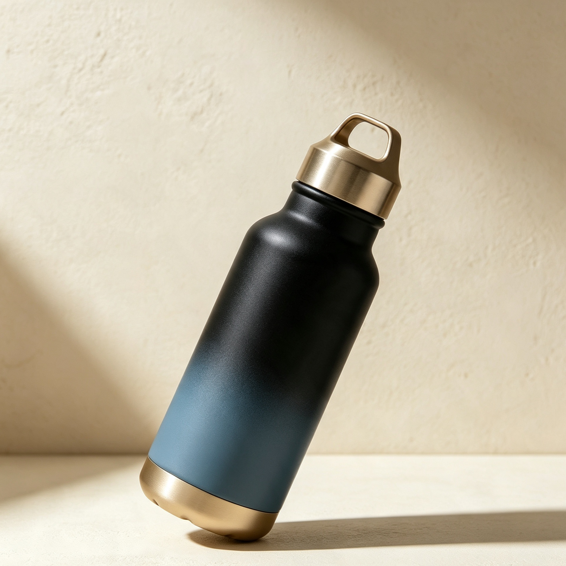 Stainless steel sports water bottle with secure lid
