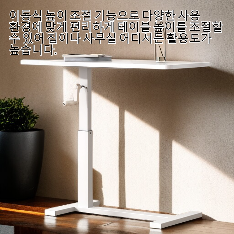 이동식 높이 조절 접이식 소형 테이블