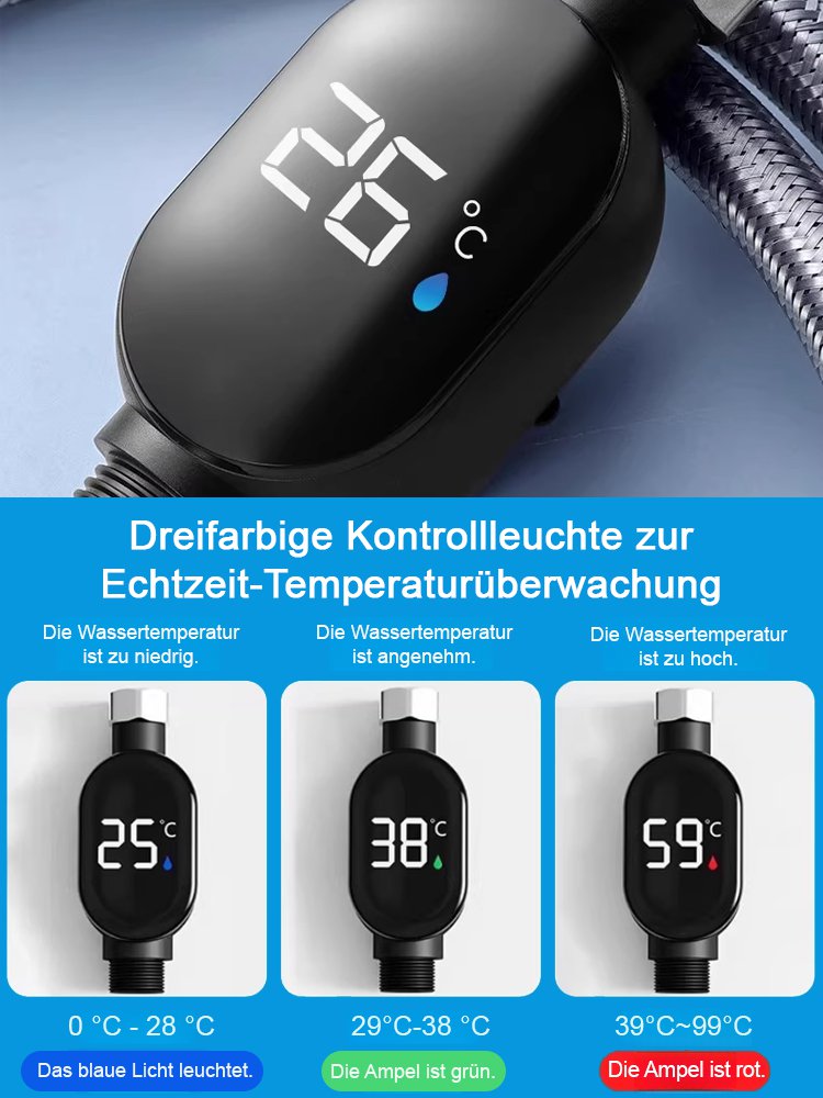 Intelligentes Duschthermometer mit wasserdichter Anzeige