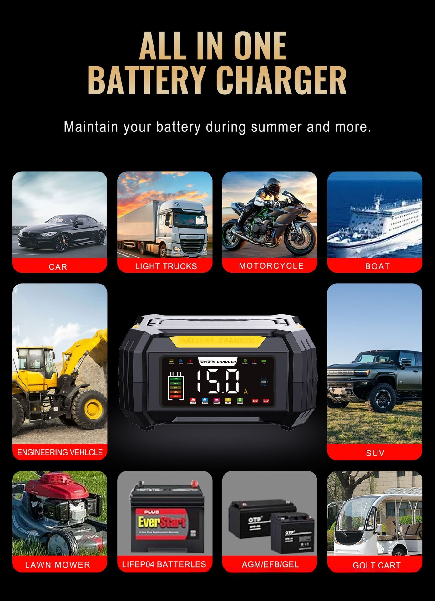 Safe portable charger with hidden cable for neat storage