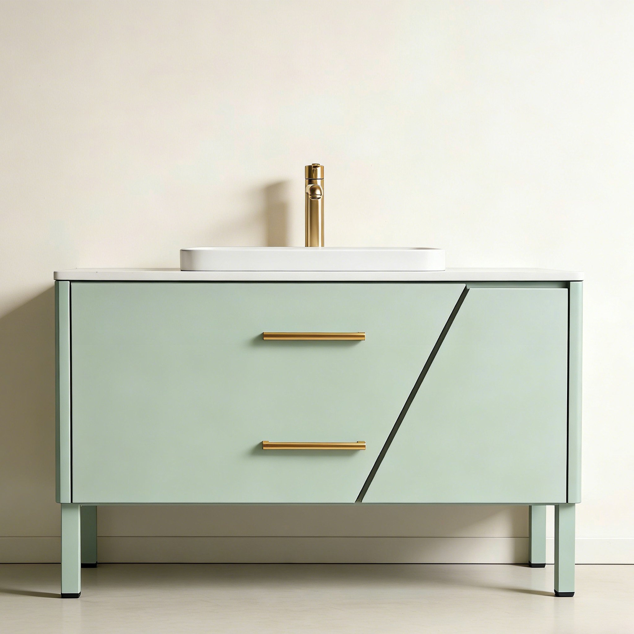 Modern bathroom wash basin cabinet with storage