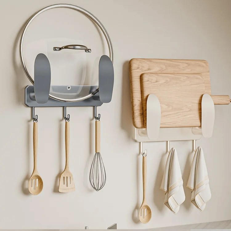 Simple Modern Kitchen Wall-Mounted Pot Lid Storage Rack