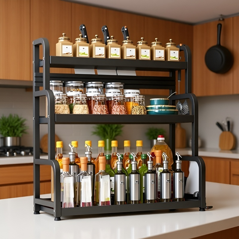 Estante de almacenamiento de cocina de acero al carbono engrosado