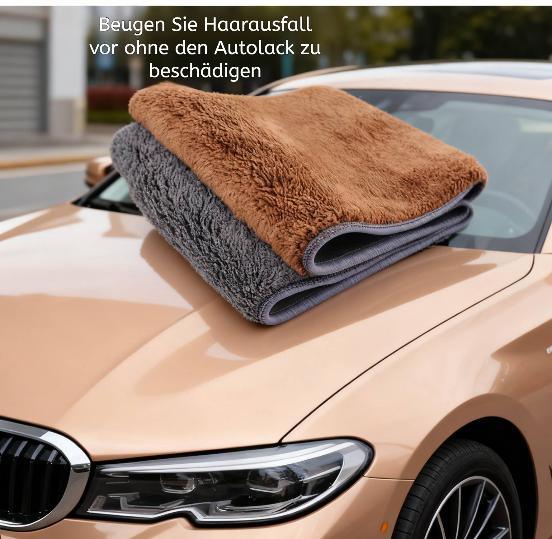 Extrem saugfähiges Wildleder Autowaschtuch in Nahaufnahme