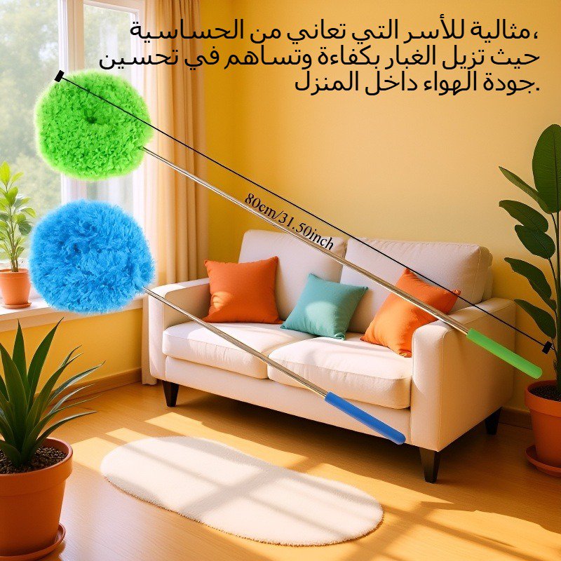 أداة تنظيف الغبار المنزلية برأس ريشة مرن