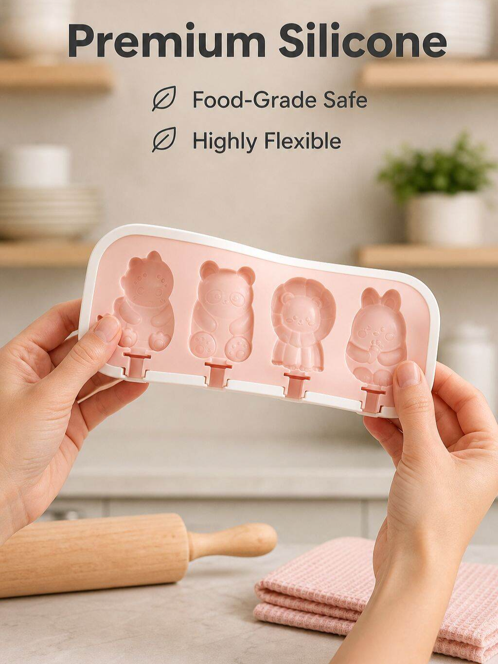Silicone Popsicle & Ice Cream Molds, Homemade Cheese Stick Maker for Kids
