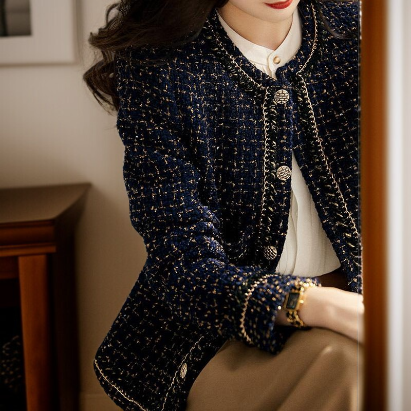 춘추 기질 명원 아우터녀 쇼트 트위드 코트