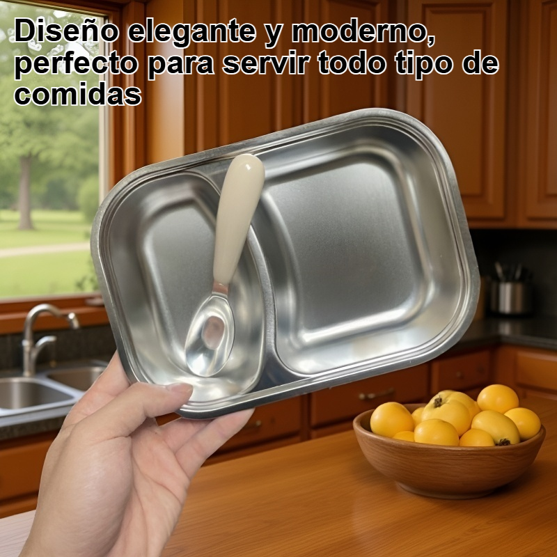 Plato de comida de acero inoxidable