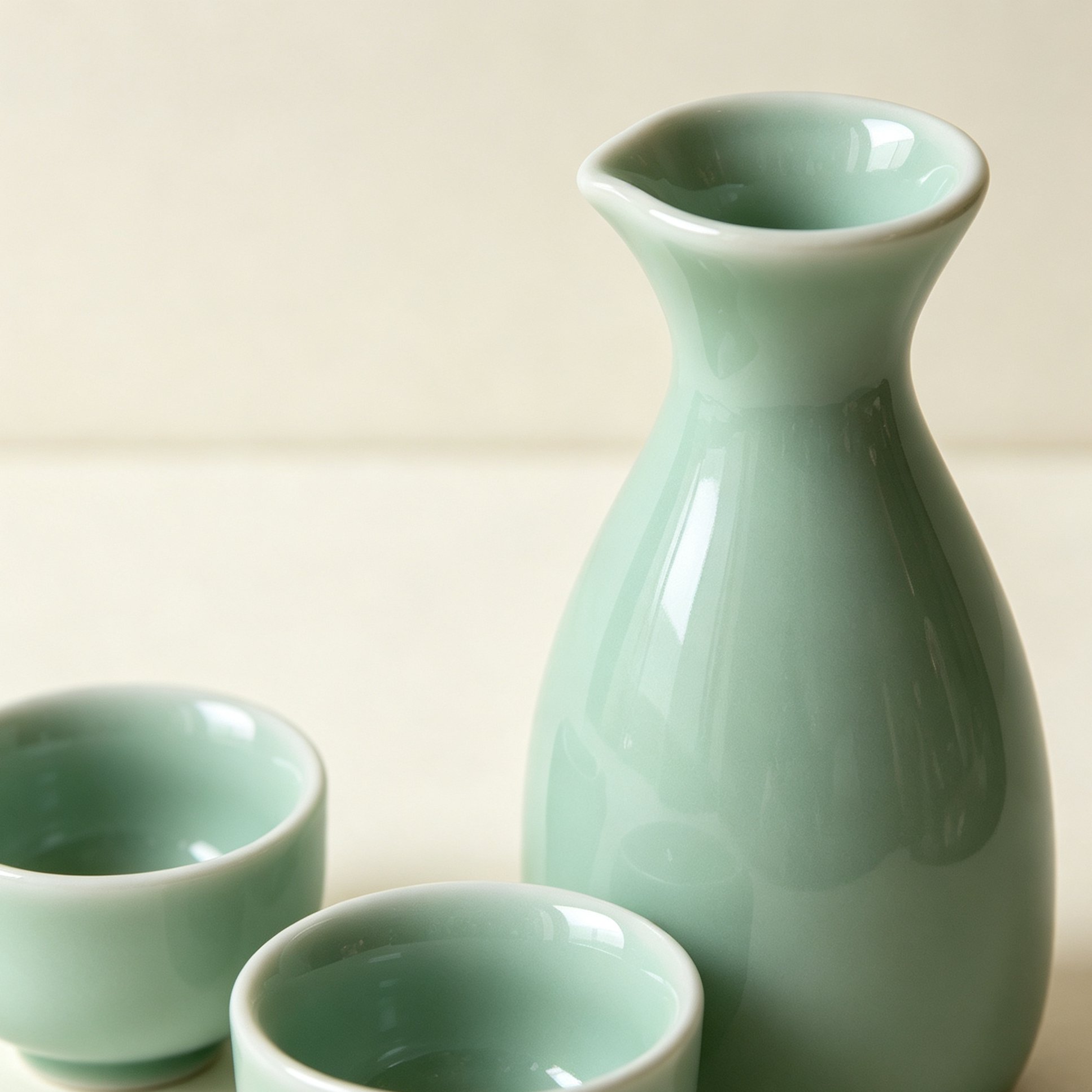 上品な青磁釉色のティーカップ