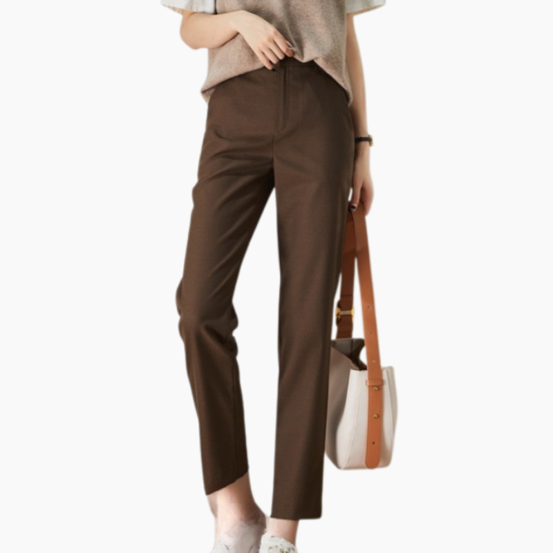 カレー パンツ スリム カジュアル ウィメンズ パンツ レディース スーツ パンツ ストレート シガレットパンツ