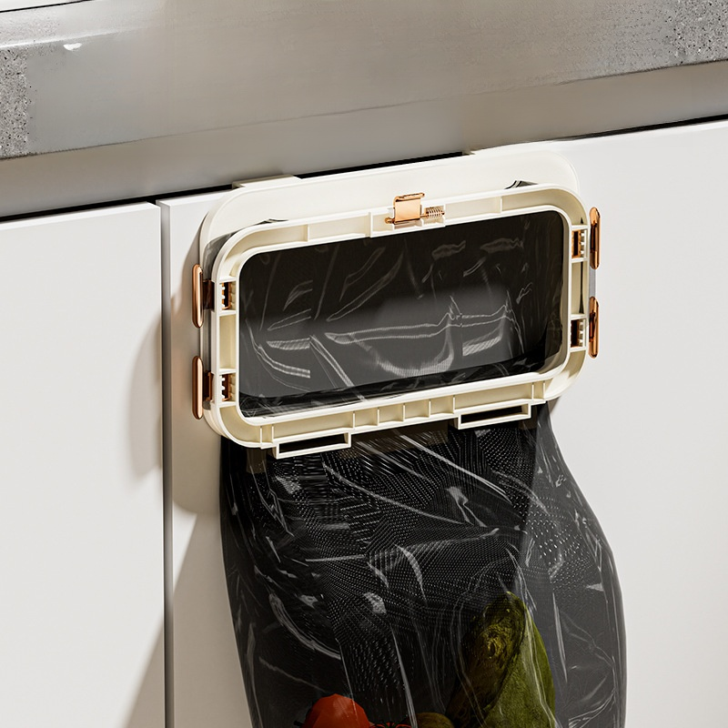  壁掛式廚房垃圾桶摺疊專用袋架