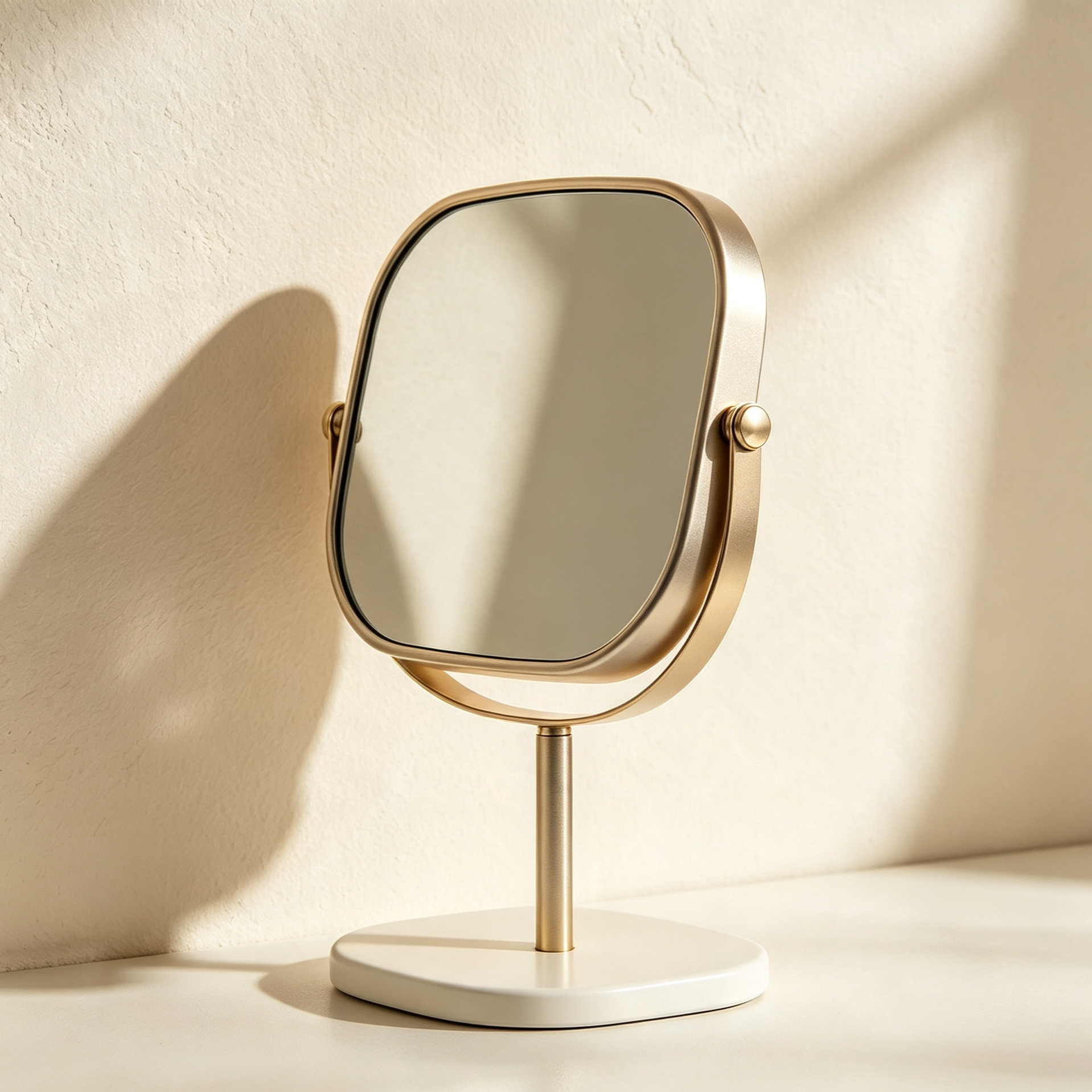Close-up of portable makeup mirror frame
