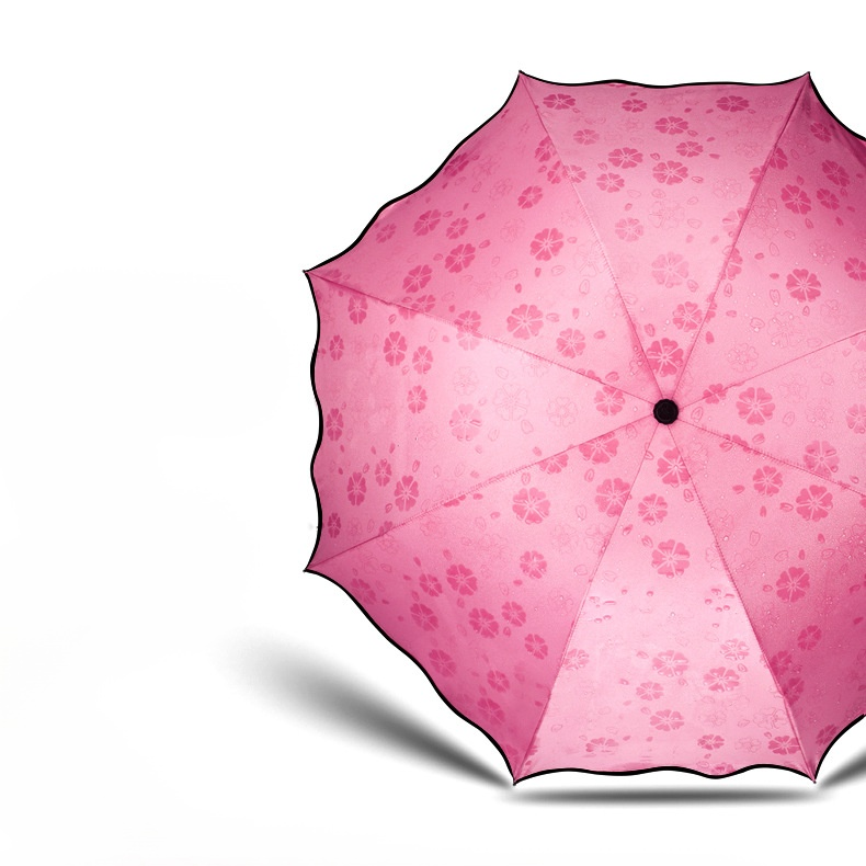  變色開花雨傘防曬加厚黑膠晴雨兩用折疊傘