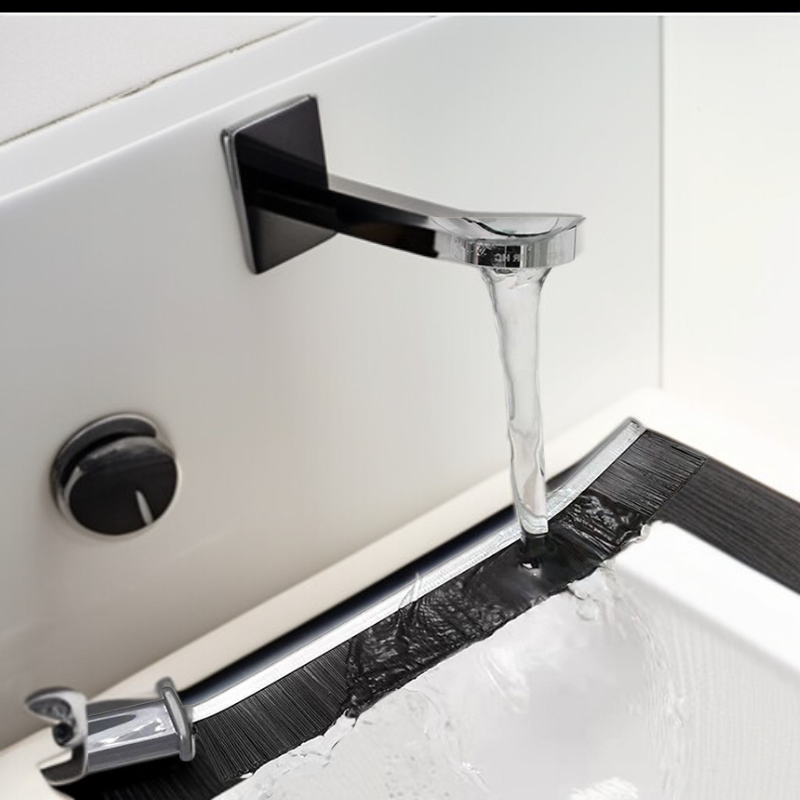 家庭用隙間掃除ブラシ 多目的ロングブラシ グレーの隙間ブラシ 窓溝清掃用具