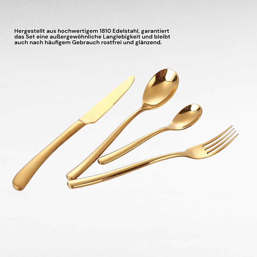 1810 Spiegelpolierte Edelstahl-Silberbesteck-Set mit Löffel und Gabel, Metallbesteck Silberwaren Set
