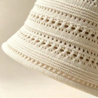 Japanischer Stil Strickhut als modischer Sonnenschutz