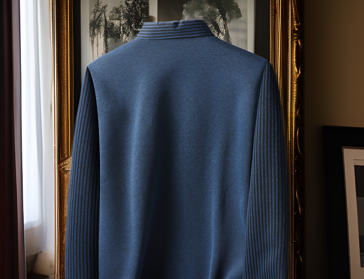 도톰한 소재의 남성 스웨터 디테일 사진