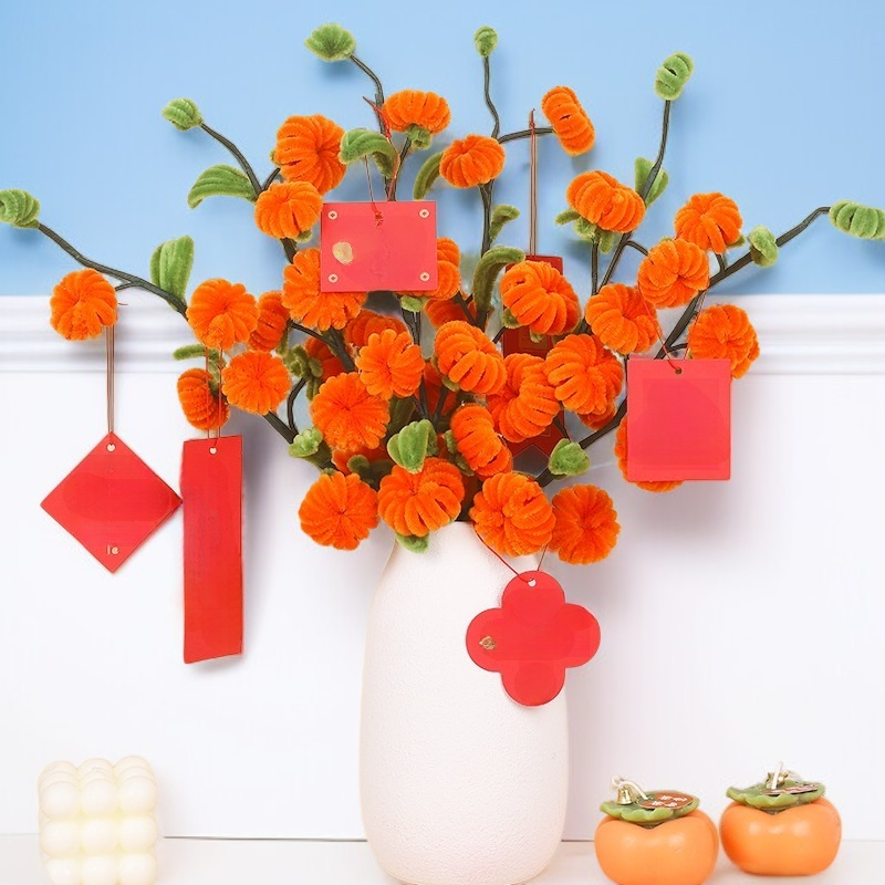 柿柿如意花束手工扭扭棒