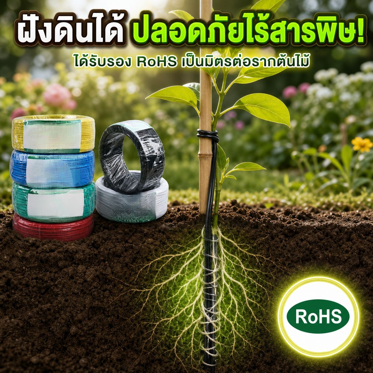 สายรัดสวนเคลือบพลาสติก