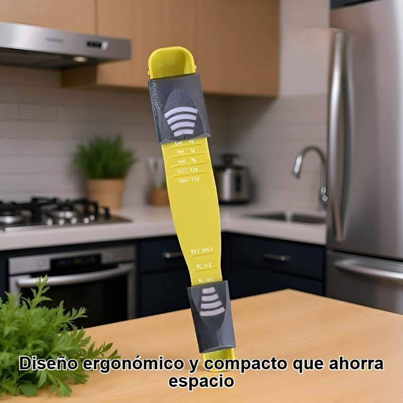 Cuchara medidora ajustable para uso en la cocina.