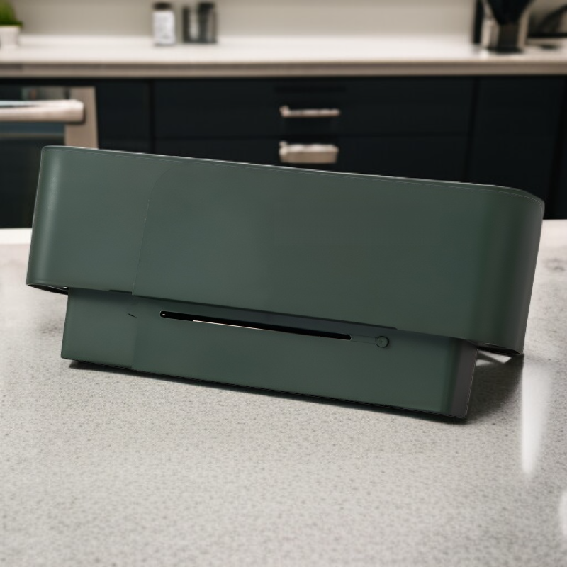 Multifunktionales erweiterbares Spülbeckenregal mit Abfluss und Spritzschutz